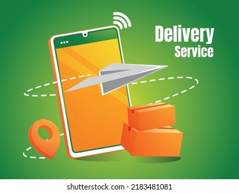 delivery service application with smartphone