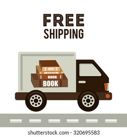 delivery service books design, vector illustration eps10 graphic 