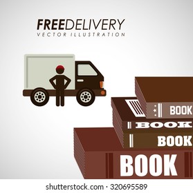 delivery service books design, vector illustration eps10 graphic 