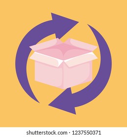 delivery service with box and arrows