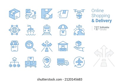 Servicio de entrega, Cajas de entrega, envío, logística, compras en línea, comercio electrónico, entrega de drones, accidente cerebrovascular editable