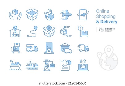 Servicio de entrega, Cajas de entrega, envío, logística, compras en línea, comercio electrónico, entrega de drones, accidente cerebrovascular editable