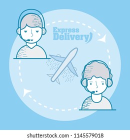 Delivery service cartoon