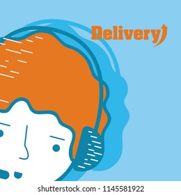 Delivery service cartoon