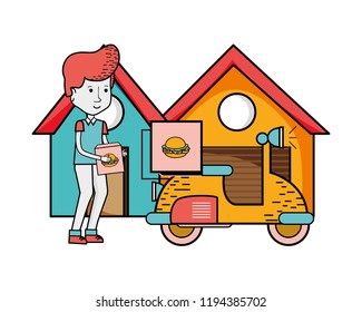 Delivery service cartoon