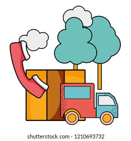 Delivery service cartoon