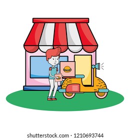Delivery service cartoon