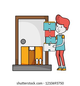 Delivery service cartoon