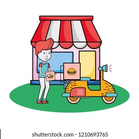 Delivery service cartoon