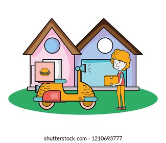 Delivery service cartoon