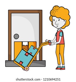 Delivery service cartoon