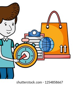 Delivery service cartoon