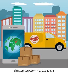 delivery service cartoon