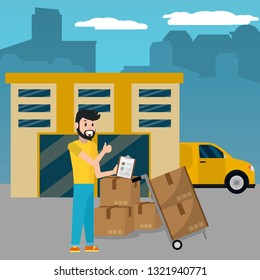 delivery service cartoon
