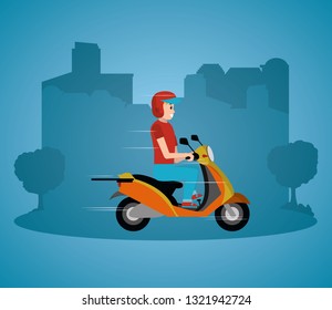 delivery service cartoon
