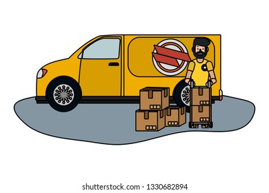 delivery service cartoon