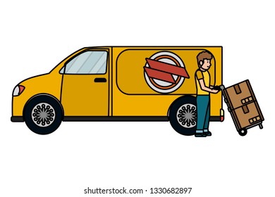 delivery service cartoon