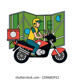 delivery service cartoon