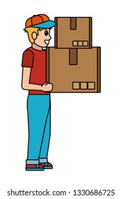 delivery service cartoon
