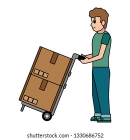 delivery service cartoon