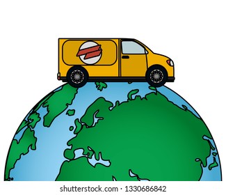 delivery service cartoon