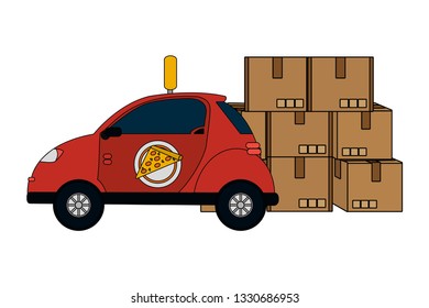 delivery service cartoon