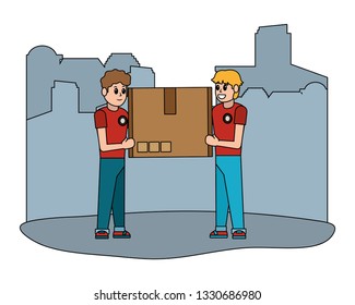 delivery service cartoon