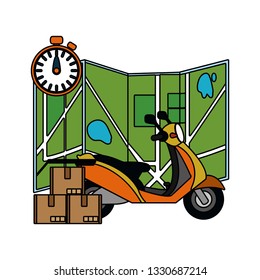 delivery service cartoon