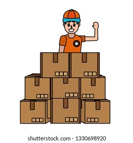 delivery service cartoon