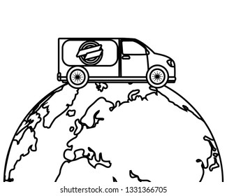 delivery service cartoon