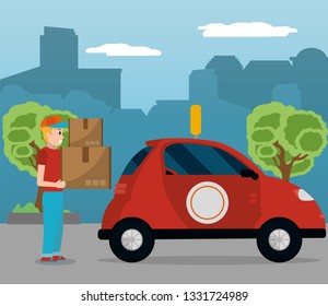 delivery service cartoon