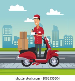 Delivery service at city