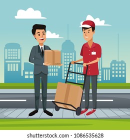 Delivery service at city