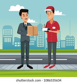 Delivery service at city