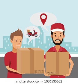 Delivery service at city