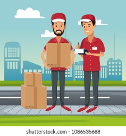 Delivery service at city