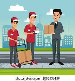 Delivery service at city