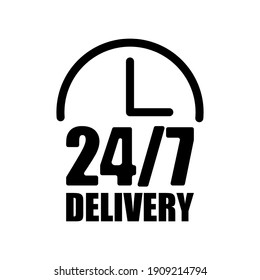 Delivery service. Clock icon symbol illustration. Online communication. Stock image. EPS 10.