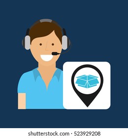 delivery service concept call center package vector illustration