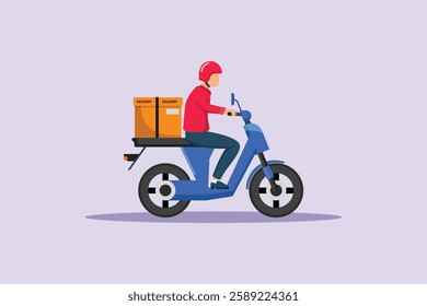 Delivery service concept. Colored flat vector illustration isolated