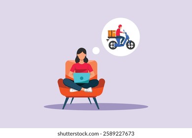 Delivery service concept. Colored flat vector illustration isolated