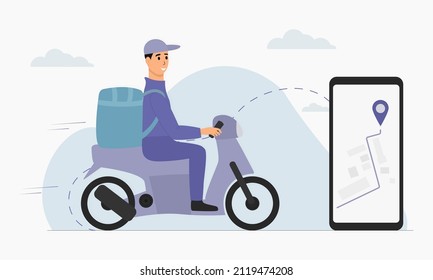 Delivery service concept. Delivery service on the way. For landing page