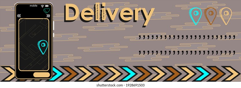 Delivery service concept, online order tracking.