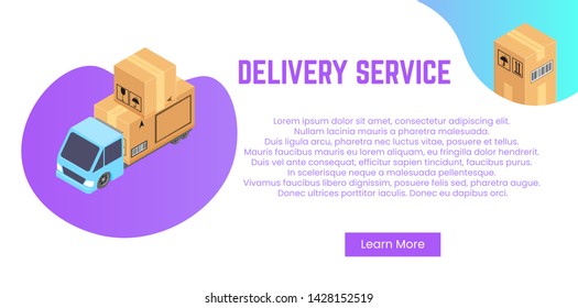 Delivery service concept. Stack of boxes for shipping, relocation. Vector illustration.