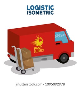 delivery service concept with van vehicle