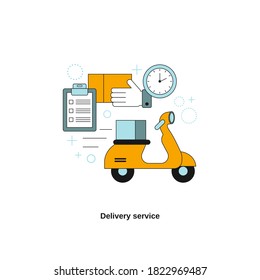 Concepto de servicio de entrega. Plantilla de vectores para sitio web, sitio web móvil, página de inicio, ui.