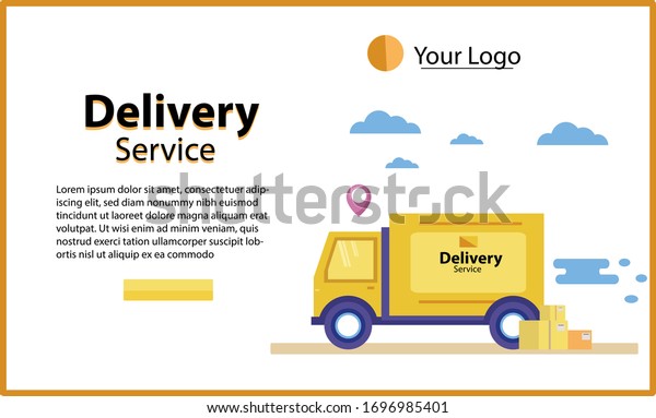 delivery service concept,delivery home and\
office. truck, Vector\
illustration