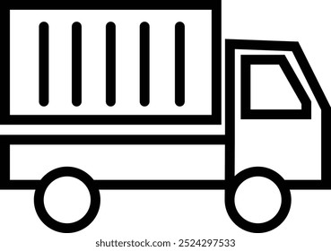 Icono de contenedor de servicio de entrega . Contiene el seguimiento de pedidos, entrega a domicilio, transporte, distribución, almacén, camión, mensajero e iconos de carga. Símbolo de envío. Vector de diseño de Plantilla maciza.