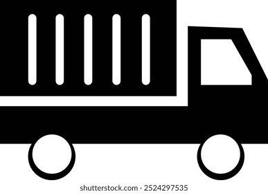 Icono de contenedor de servicio de entrega . Contiene el seguimiento de pedidos, entrega a domicilio, transporte, distribución, almacén, camión, mensajero e iconos de carga. Símbolo de envío. Vector de diseño de Plantilla maciza.