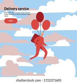 Delivery service courier background concept. Vector illustration.